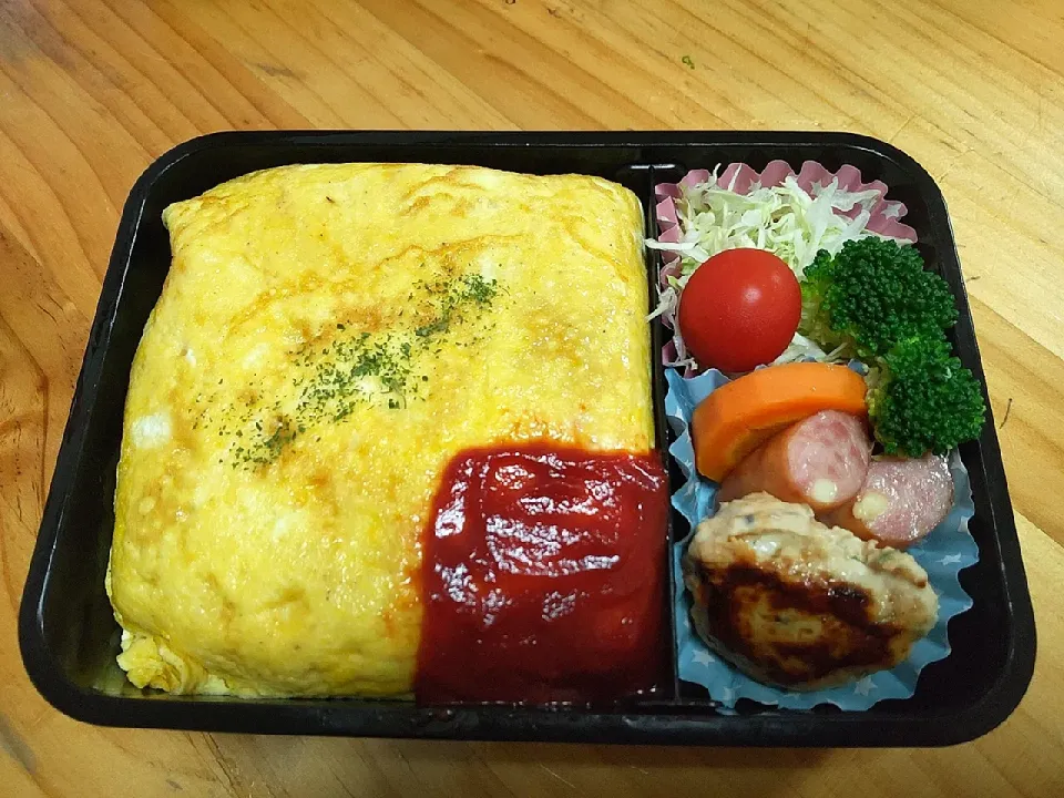 Snapdishの料理写真:今日の長男さんのお弁当　オムライス弁当|ペコちゃんさん