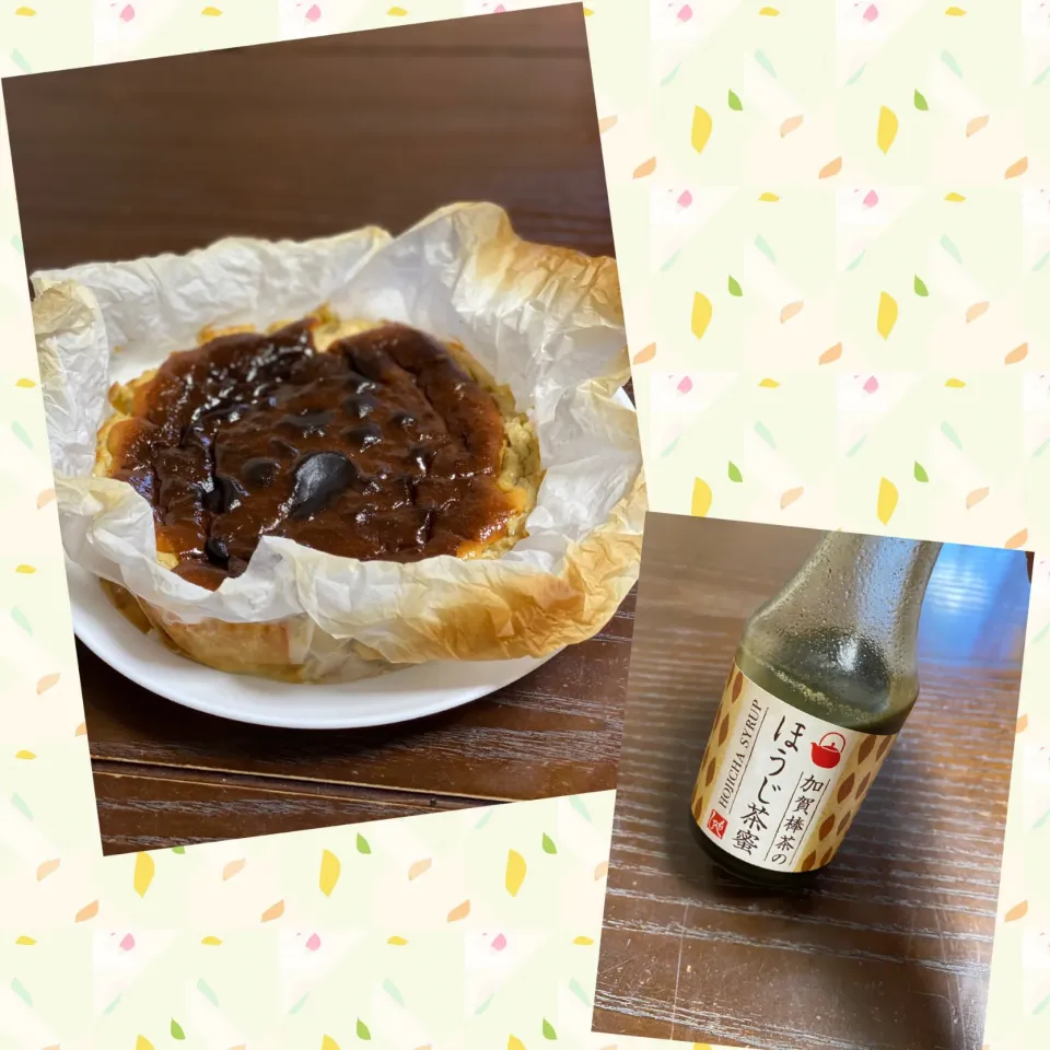 Snapdishの料理写真:ほうじ茶バスクチーズケーキ|TOMOさん