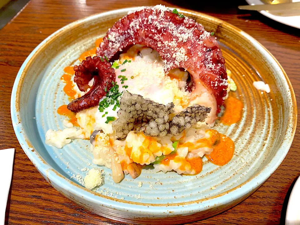 Confit octopus, salmon mentaiko risotto|skyblueさん