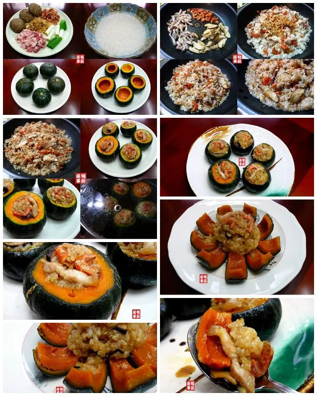 steamed mini pumpkins stuffed with glutinous fried rice|steven z.y.さん