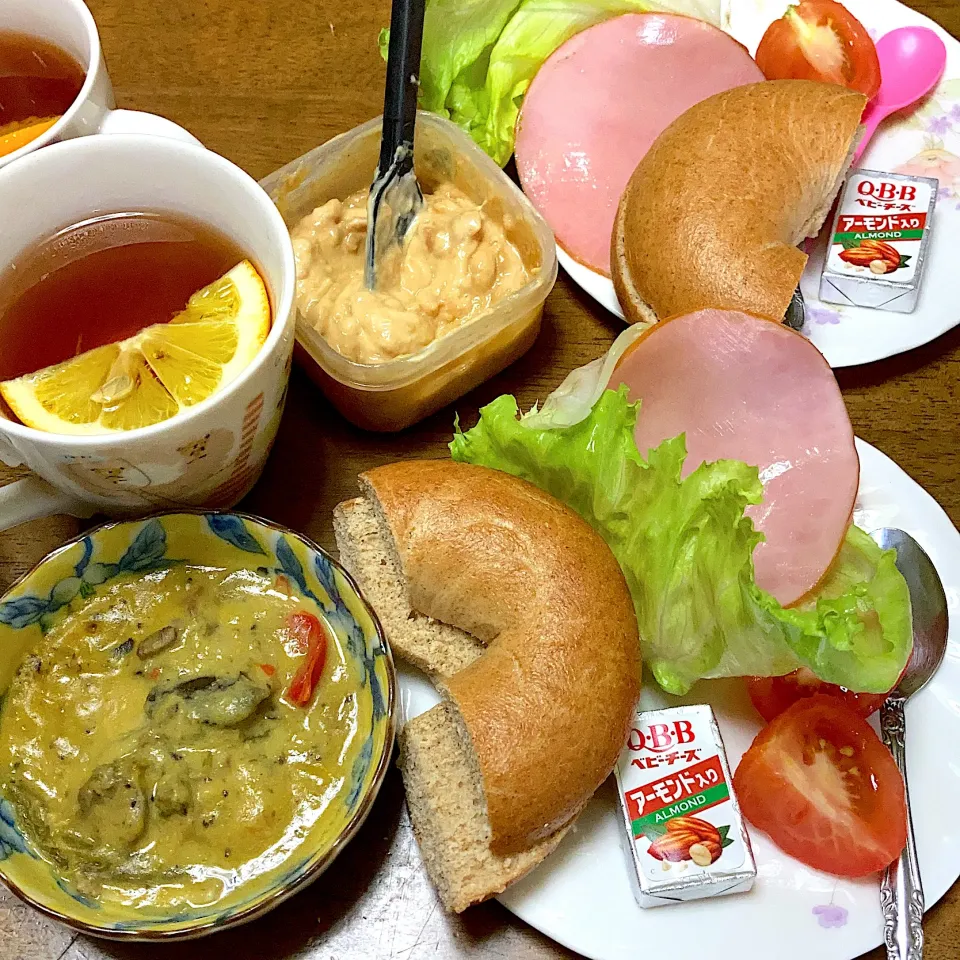 ベーグル🥯で朝食|みんみんさん