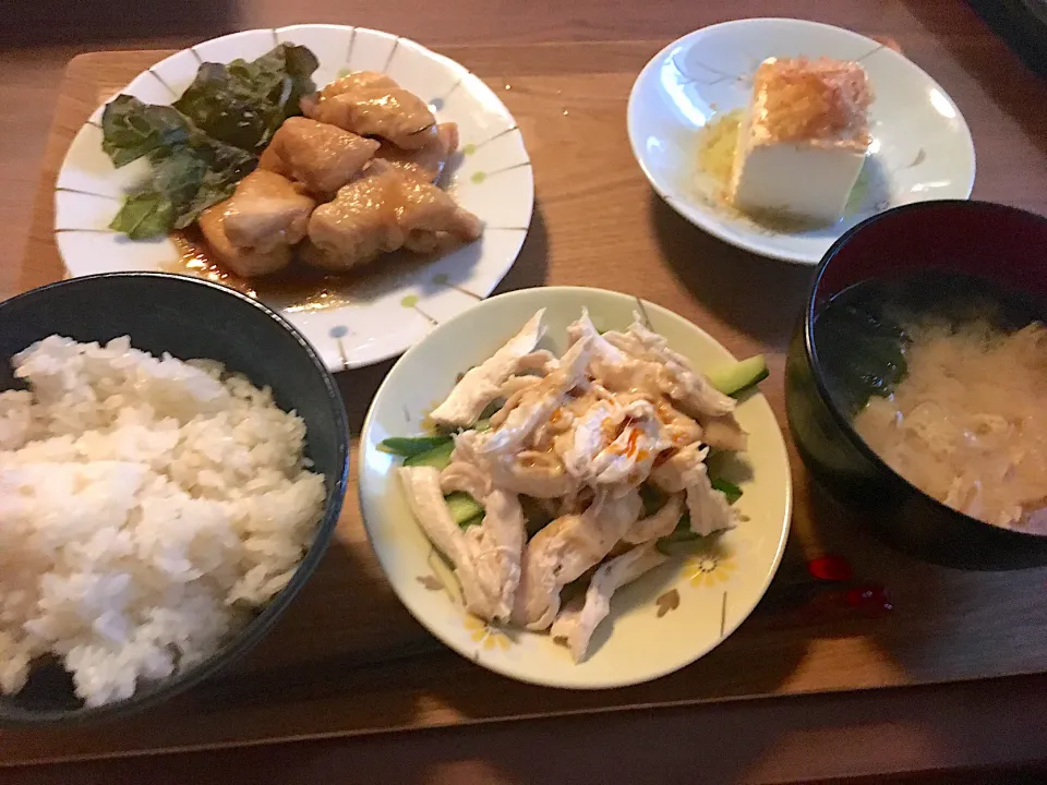 作ってもらった晩御飯×鶏胸肉大満足コース😋|にゃふてんさん