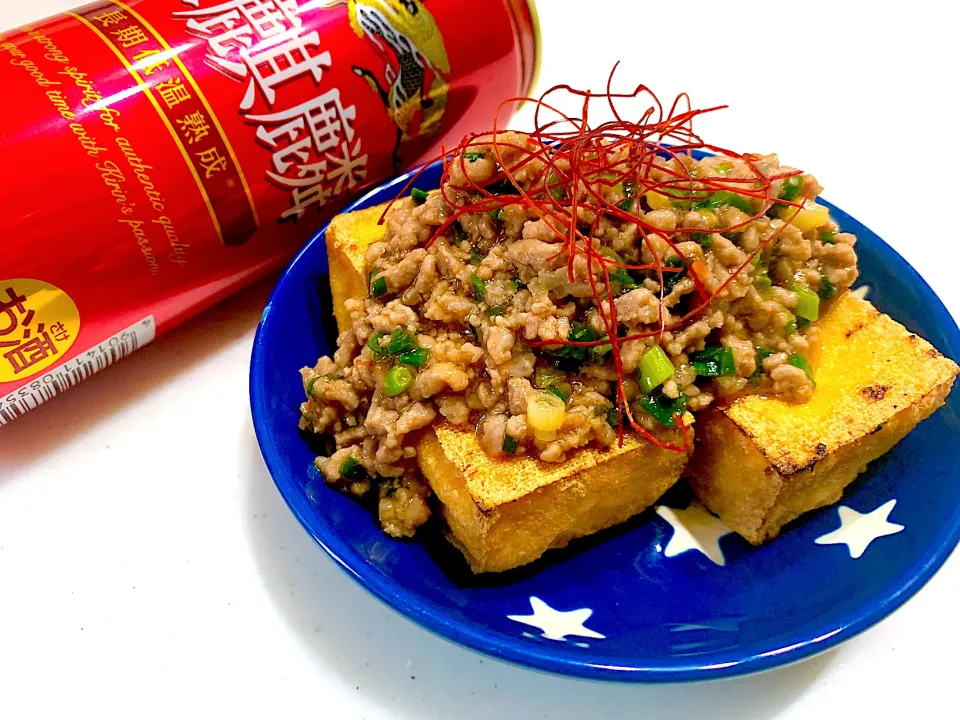 からあげビールさんの料理 ビールが進む♪こんがり絹揚げのピリ辛スタミナあんかけ|ひろりんさん