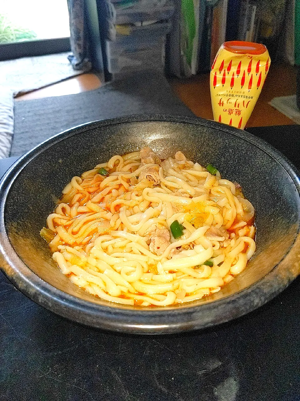 Snapdishの料理写真:夜勤明けハリッサうどん|Tarou  Masayukiさん