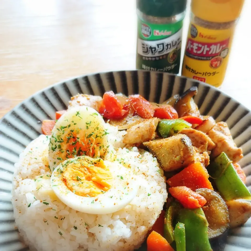 お野菜たっぷりカレーパウダー炒めプレート|tomtomverdeさん