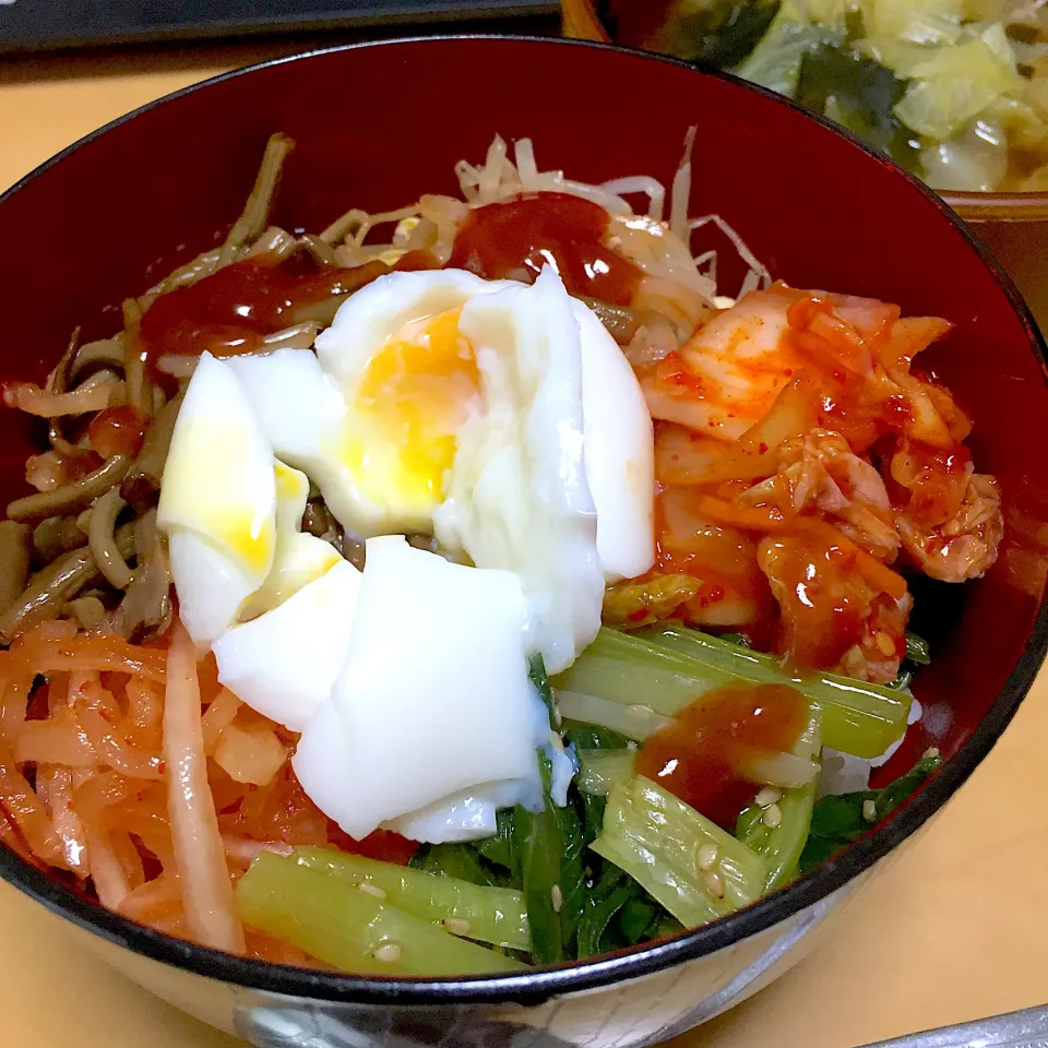 単身赴任中の男飯(ビビンバ)|おおもりの星さん