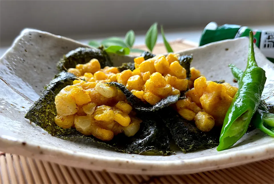 とうもろこしのカレー海苔かき揚げ|あいさん