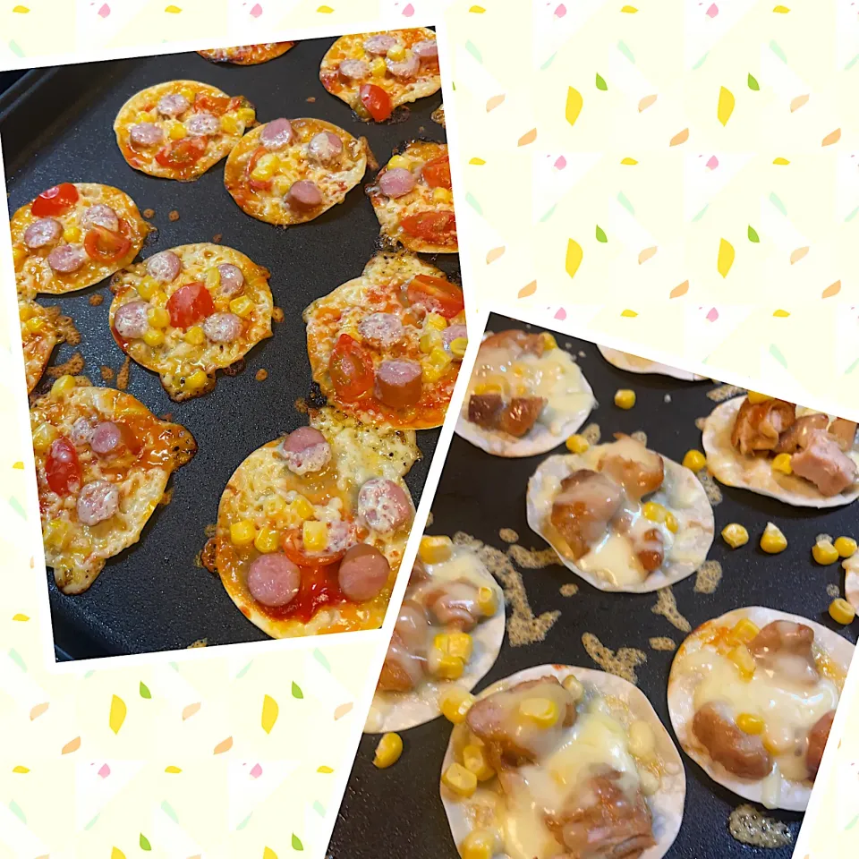 Snapdishの料理写真:餃子の皮のピザ🍕|かおたまさん