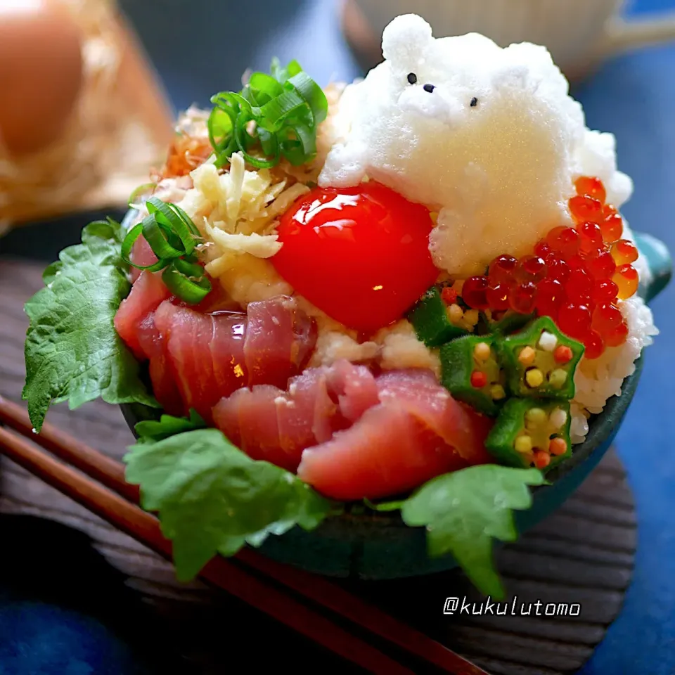 Snapdishの料理写真:しろくまたまご丼|kukulutomo ❁𓎪 ⡱𓎩‎𐩢𐩺𓎪 ⡱さん