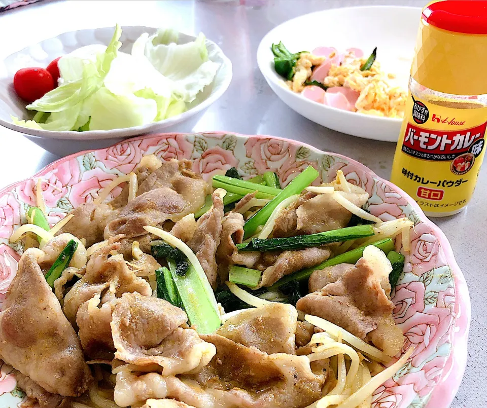 味付けカレーパウダーバーモントカレー味の炒め物を作りました。|izuyoさん