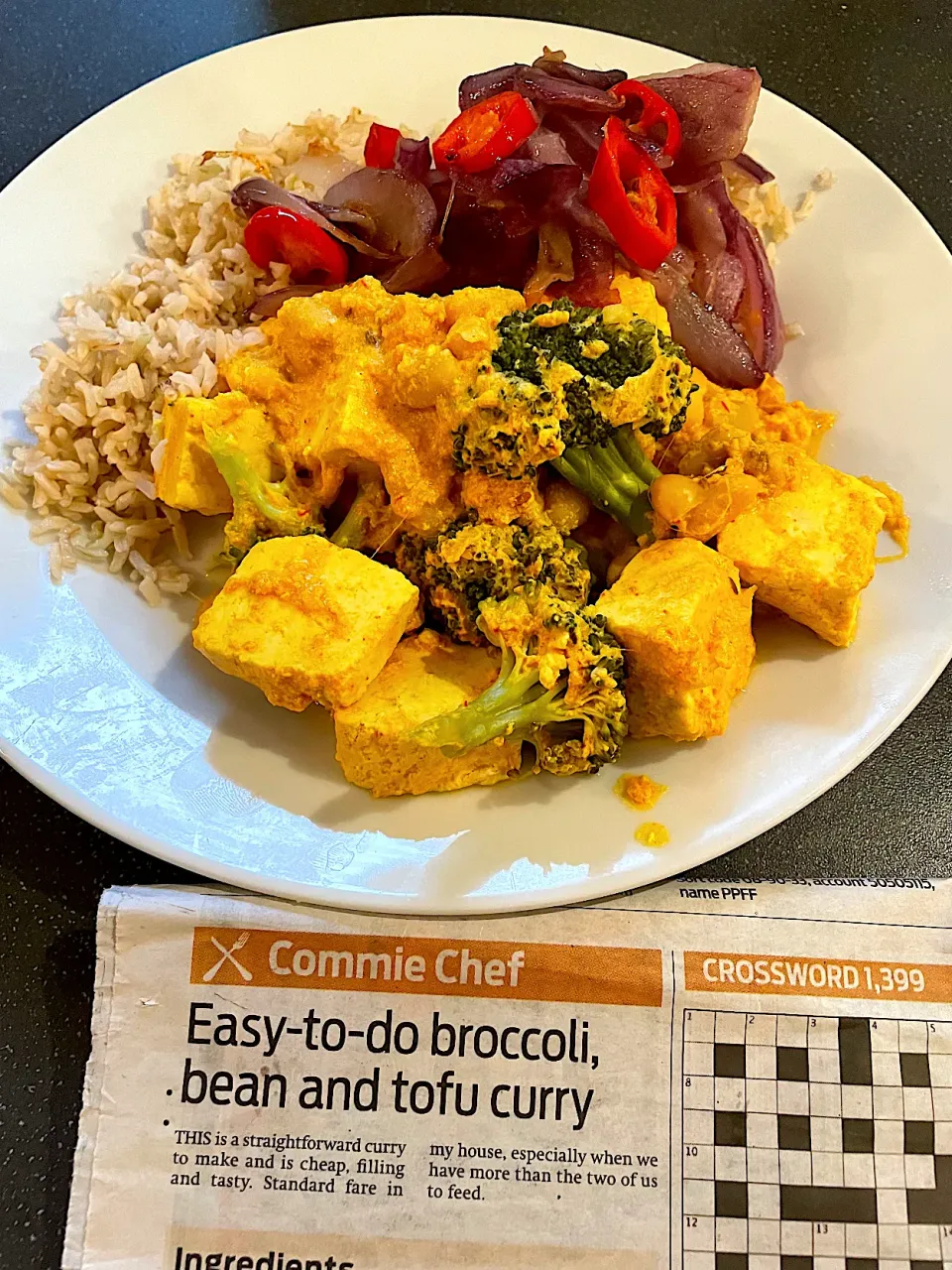 Broccoli, bean & tofu curry (Morning Star Commie Chef recipe)|Nick Hiderさん