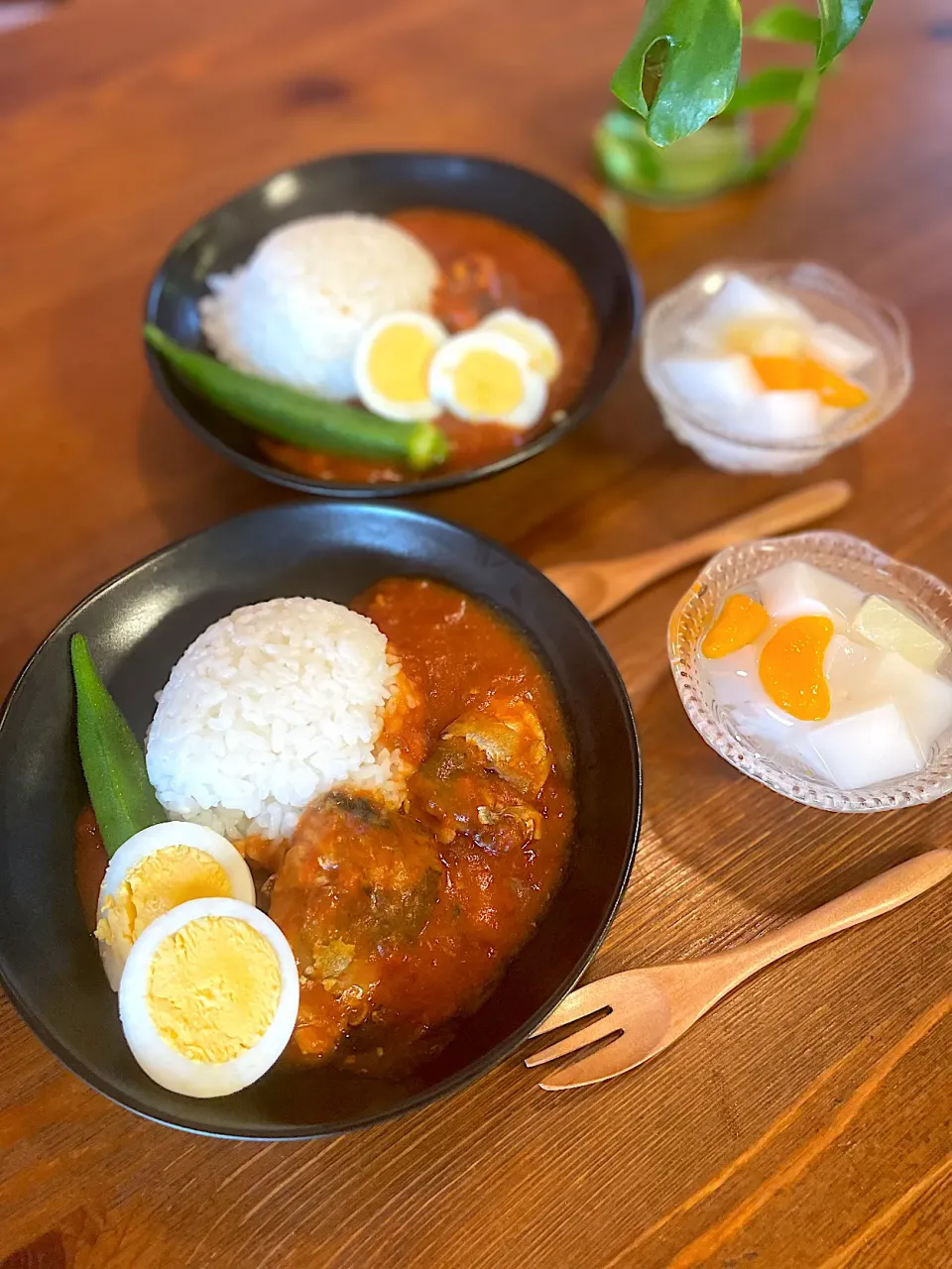 サバカレー、杏仁豆腐|ＭＡＲＵＥ家の食卓さん