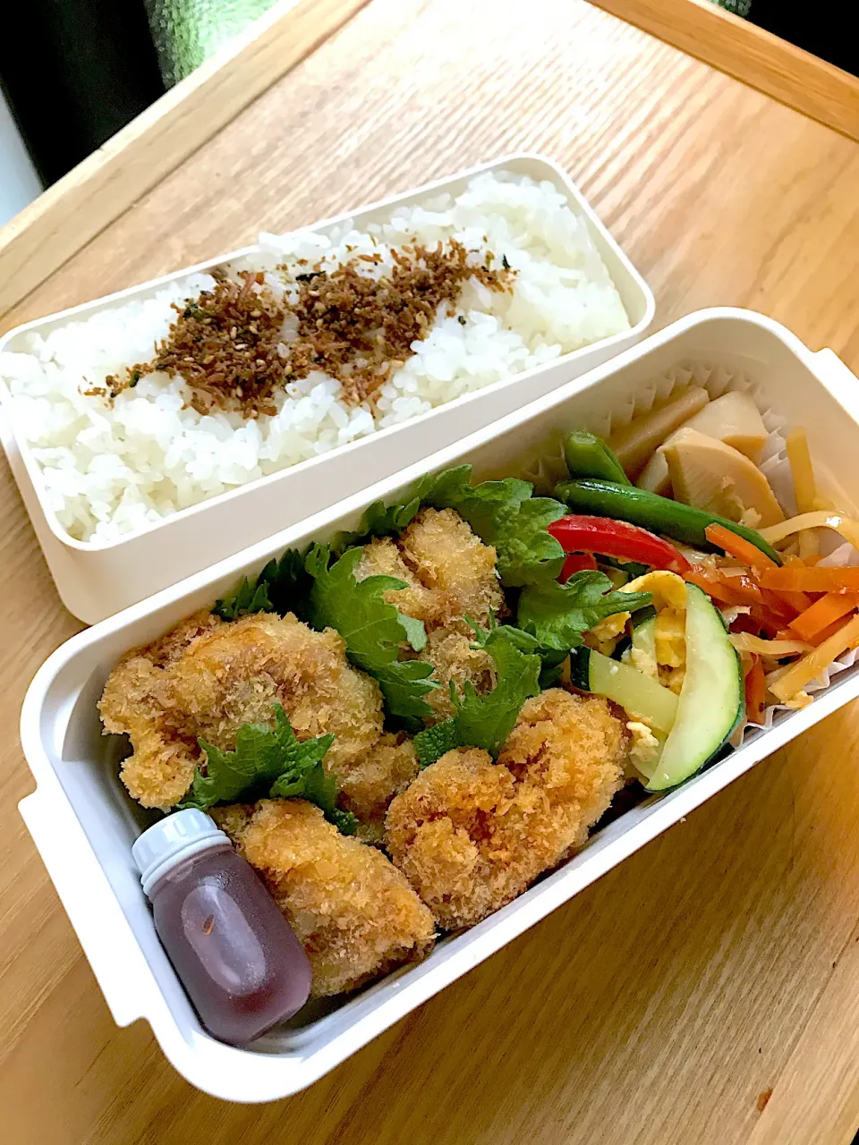 Snapdishの料理写真:チキンカツ弁当|二キィさん