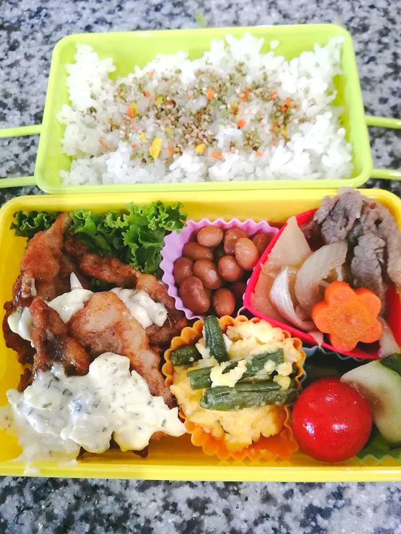 Snapdishの料理写真:旦那用弁当|あぁちゃんさん