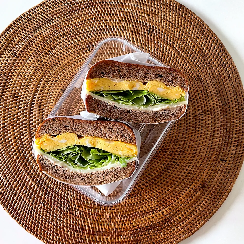 ブラン食パンでチーズレタス卵サンドイッチ|しーさん