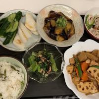しそとちりめんご飯、筑前煮