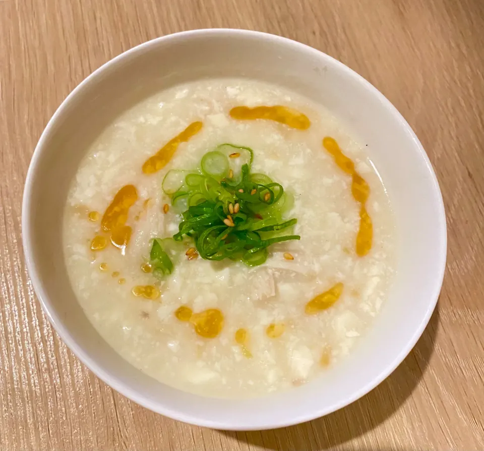 サラダチキン豆腐粥|OLの気ままご飯🍽さん