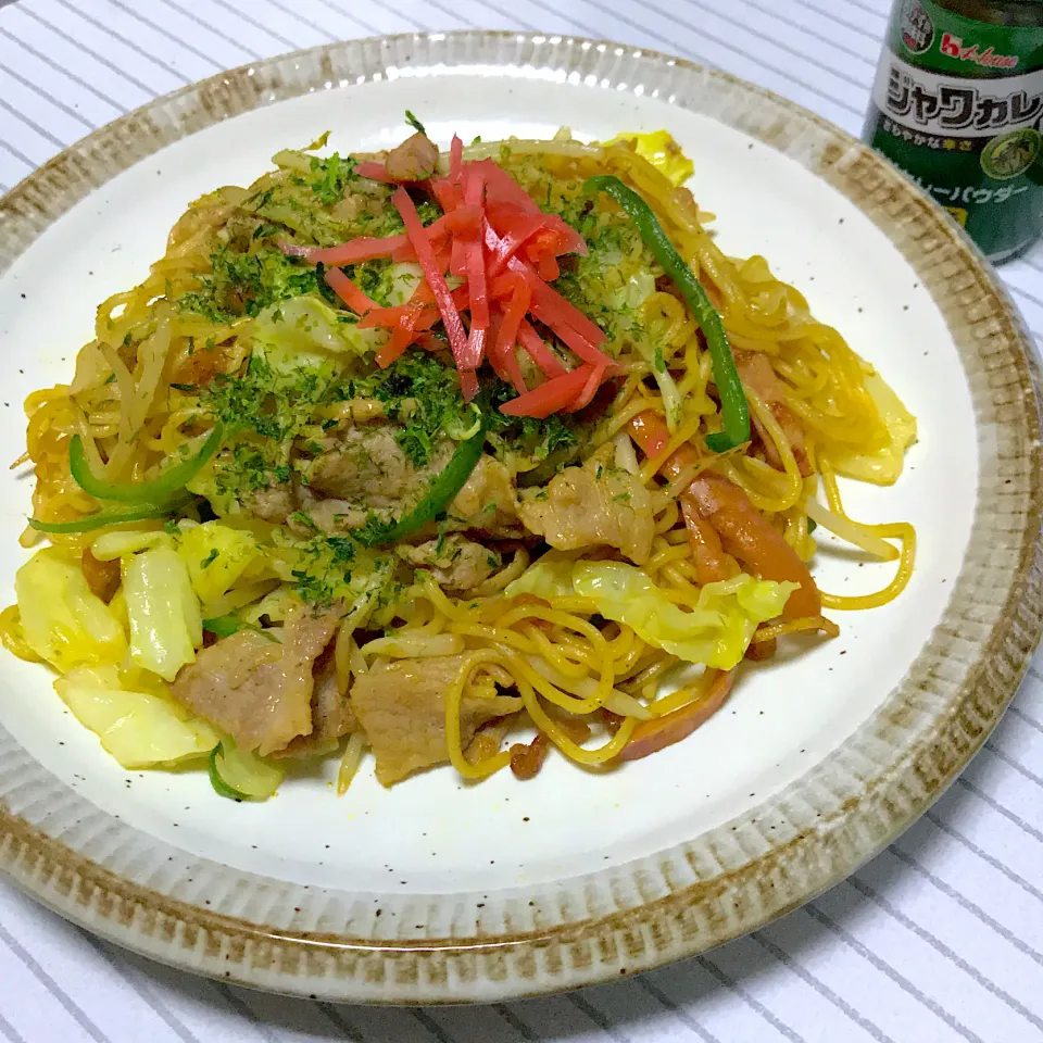 Snapdishの料理写真:カレー焼きそば|まさとさん