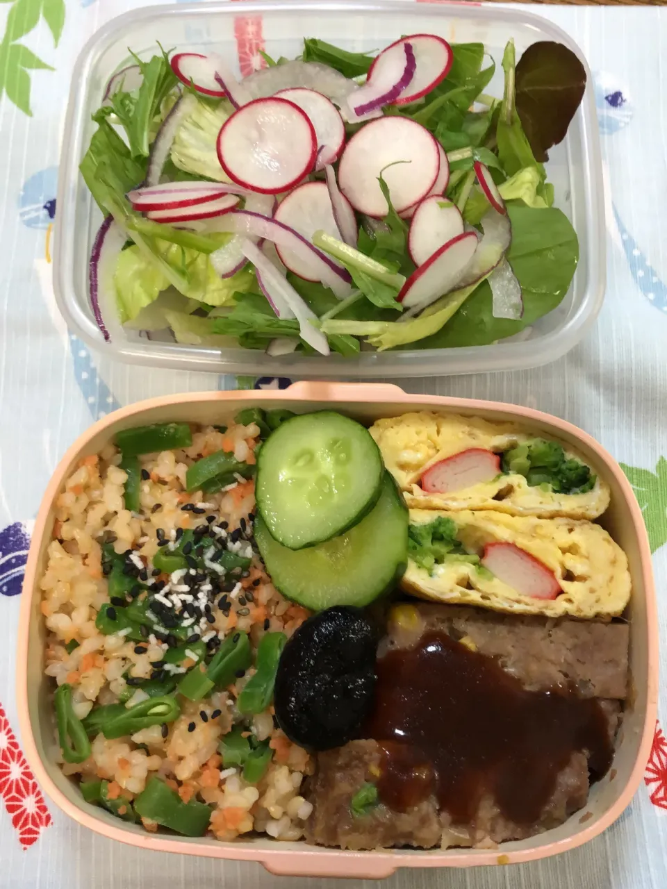 インゲンと鮭フレークご飯弁当|kaori_831さん