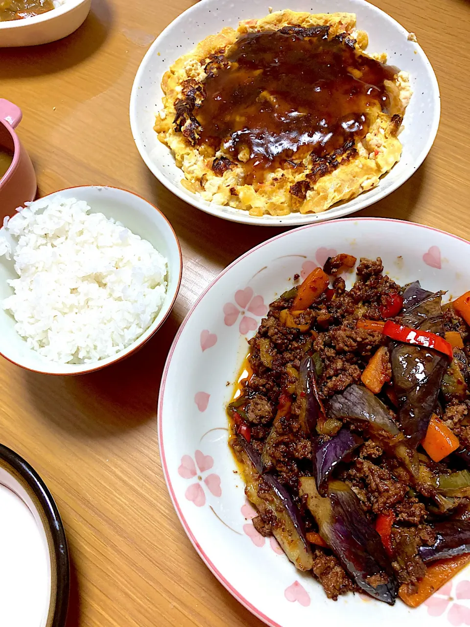 麻婆茄子&天かすの卵とじあんかけ|sinさん