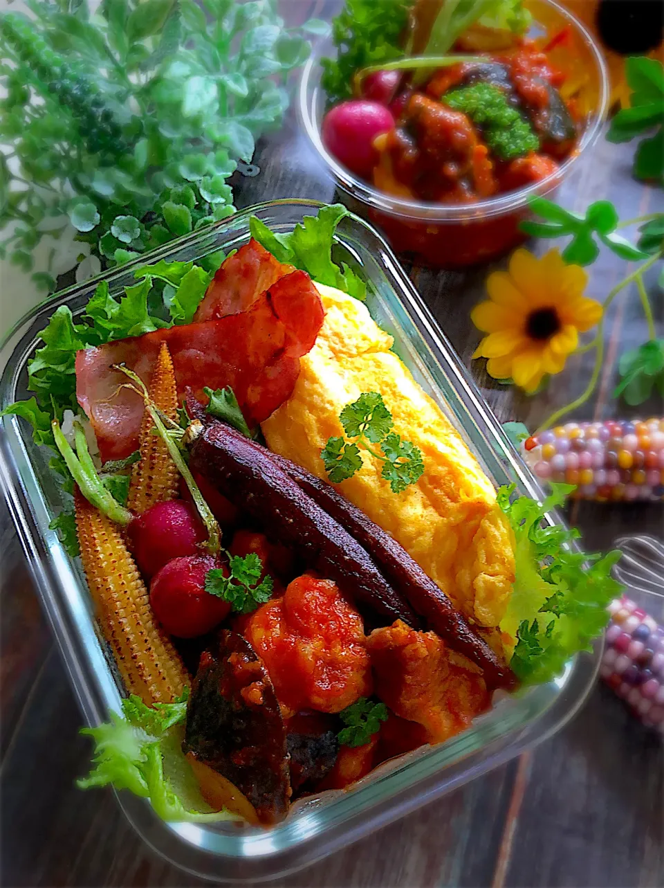 チキンとズッキーニのトマト🍅煮込み弁当|みゆきさん