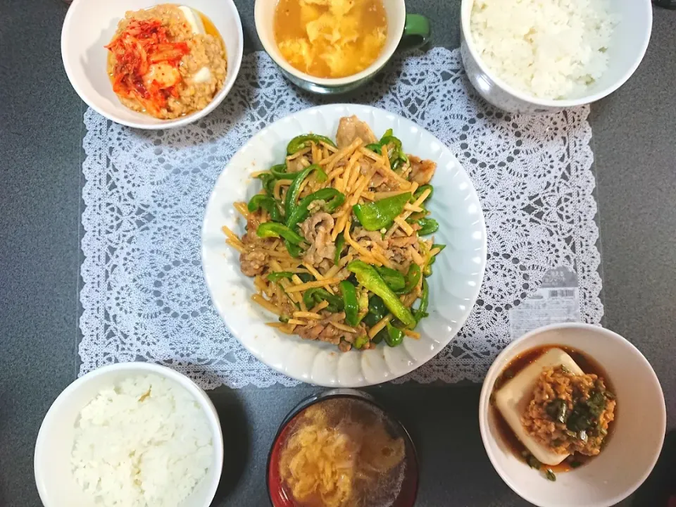 手作り青椒肉絲でバースデーご飯|guppyさん