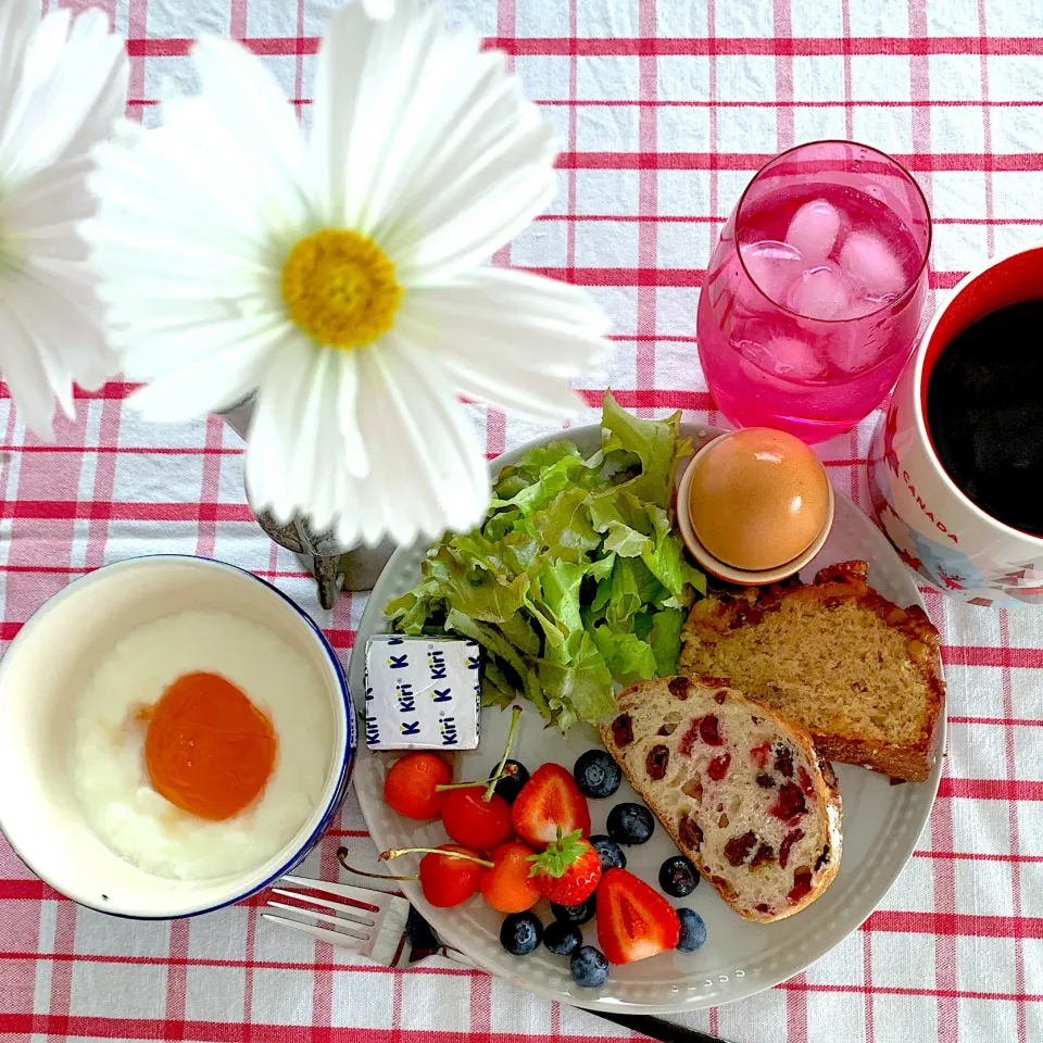 Snapdishの料理写真:花もモーニングプレート|あっちゃんさん