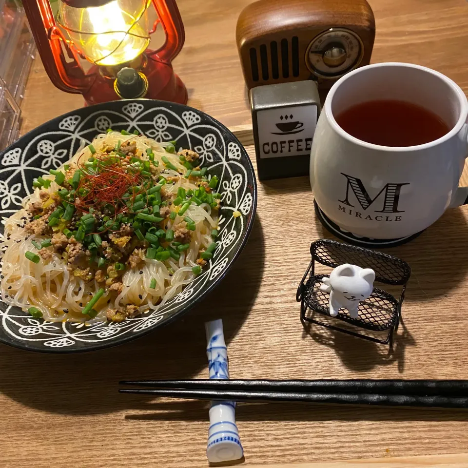 糸蒟蒻の汁なし坦々麺|まぁちゃんさん