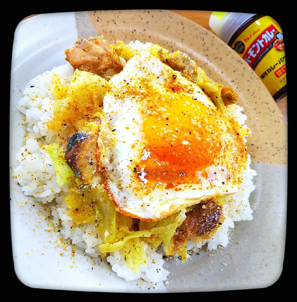 サバキャレー丼
(サバ缶とキャベツのカレー風味丼)|ひとみんΨ(*´∀｀)Ψさん