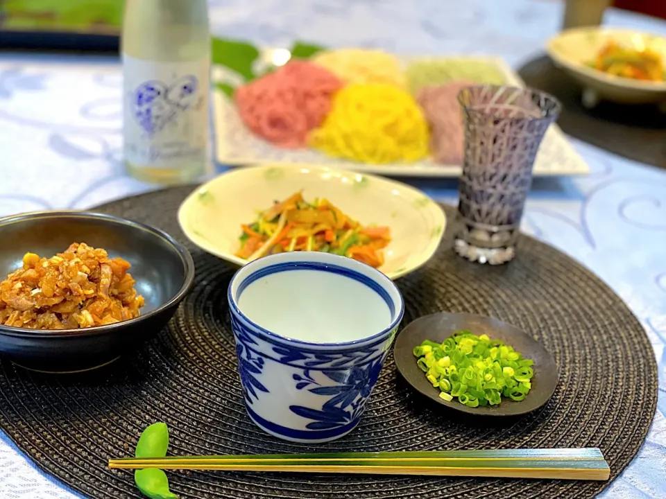 Snapdishの料理写真:2021.7.7 お夕飯は5色のお素麺だよね〜🎋|Seikoさん