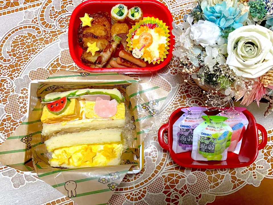 Snapdishの料理写真:2021.7.8はサンドイッチ弁当⭐️|makoさん