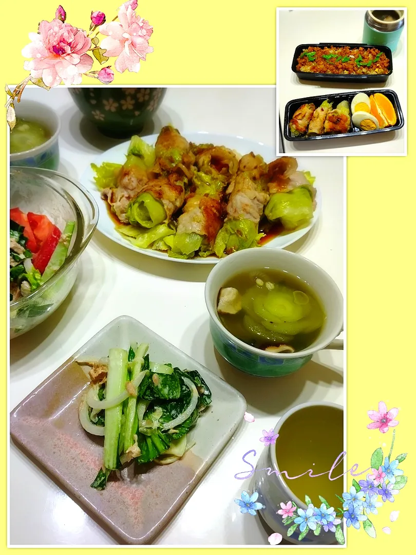 Snapdishの料理写真:とんちんさんの料理 花が咲いた🌹「茎が旨い♪とろ〜りチンゲン菜スープ」〜オンライン料理レッスンで晩ご飯〜野菜の美味しさ丸ごと体験|みったんさん