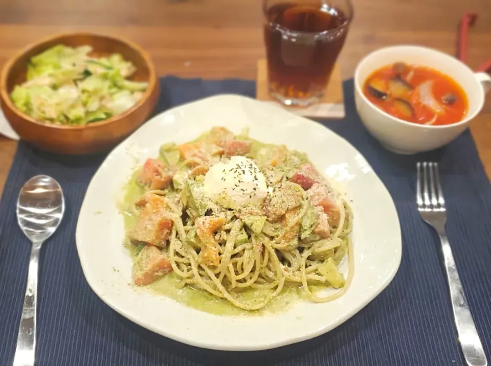 Snapdishの料理写真:ジェノベーゼ冷製パスタ🍝|あかりさん