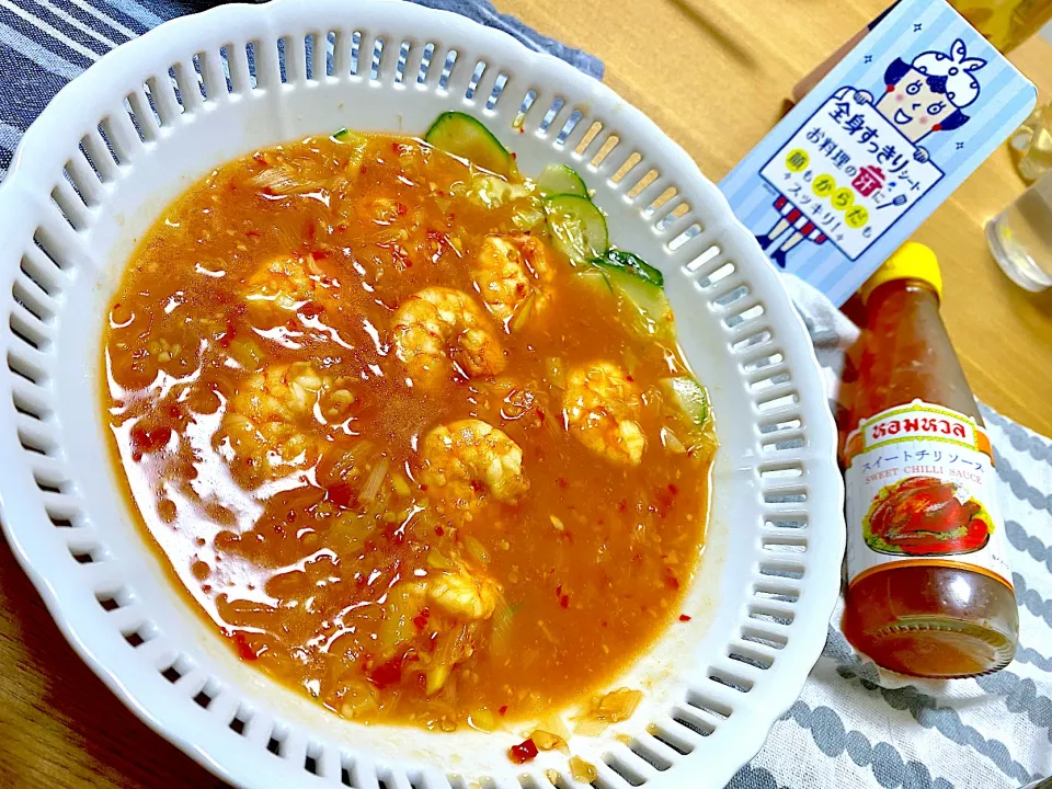 youkiさんありがとう😍スイートチリソースでエビチリ🦐！|1614さん