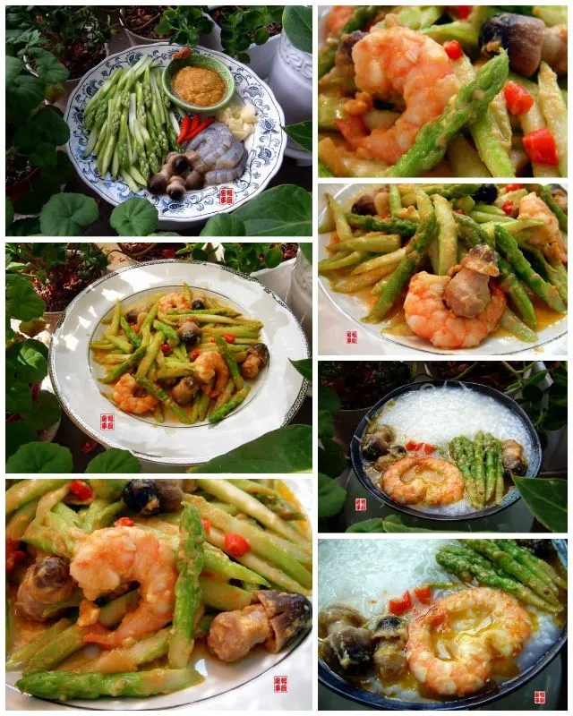 saute shrimp and asparagus in salted egg yolk sauce|steven z.y.さん