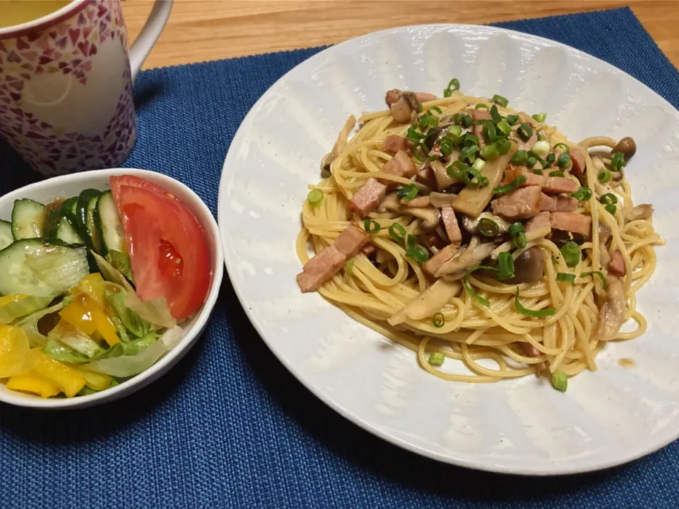 バター醤油パスタ|青菜さん