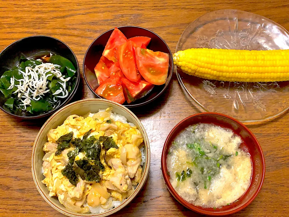 親子丼🍅🌽🥚🧅🍚今日の夕食20210709|rococoさん