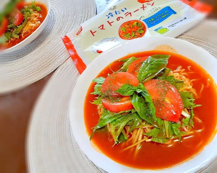 冷たい
　トマト🍅ラーメン|びせんさん