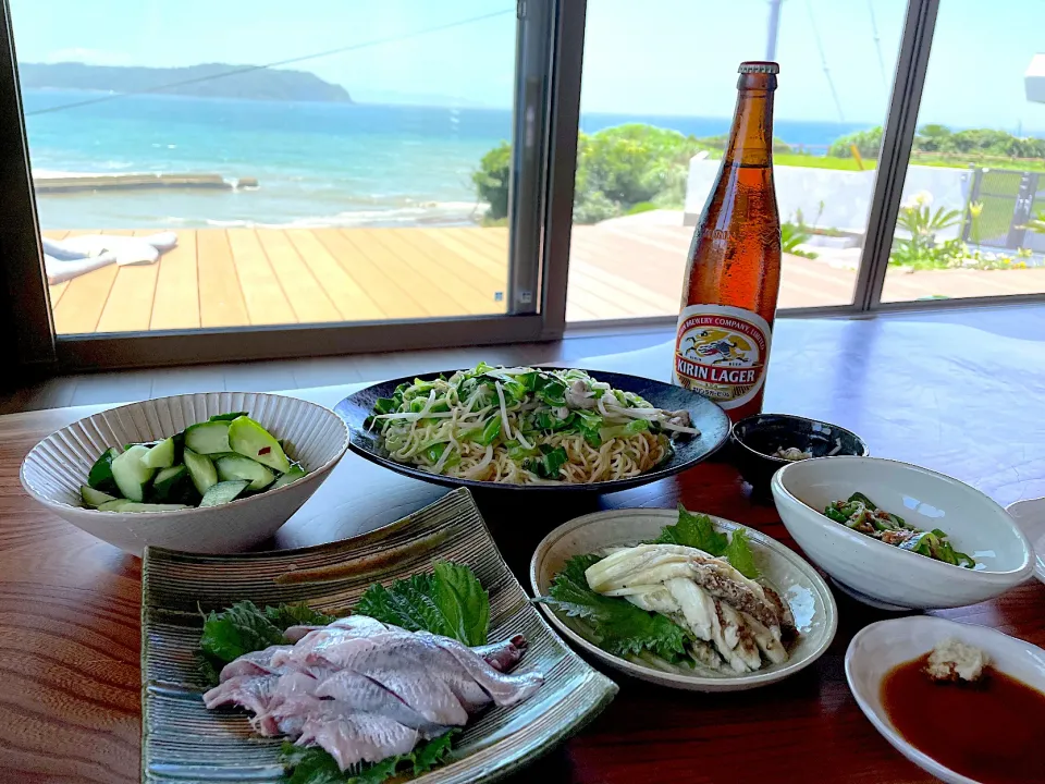 Snapdishの料理写真:2021.7.10 鰯のお刺身ランチ🍻🍻🍻|ゆみずさん