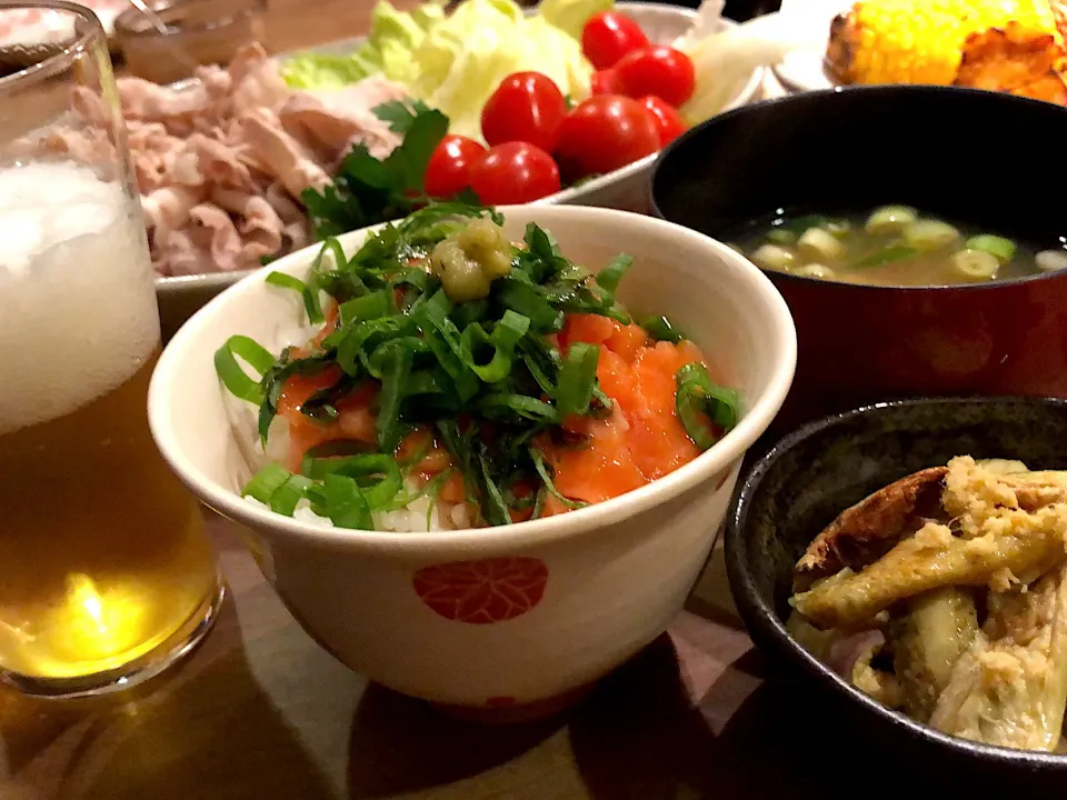 冷しゃぶ・サーモン丼|くり子さん