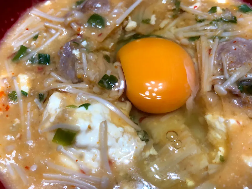 Snapdishの料理写真:卵入りチゲ🥚❣️チーズ🧀オートミール🥣たっぷり❣️|Rさん