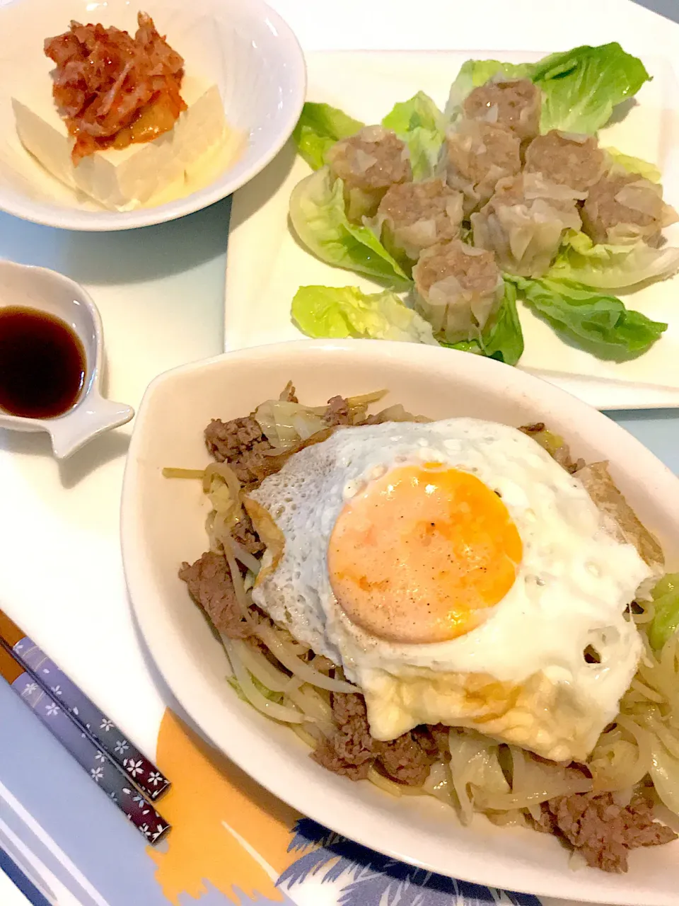 塩焼きそば、キムチやっこ、しゅうまい|舞さん