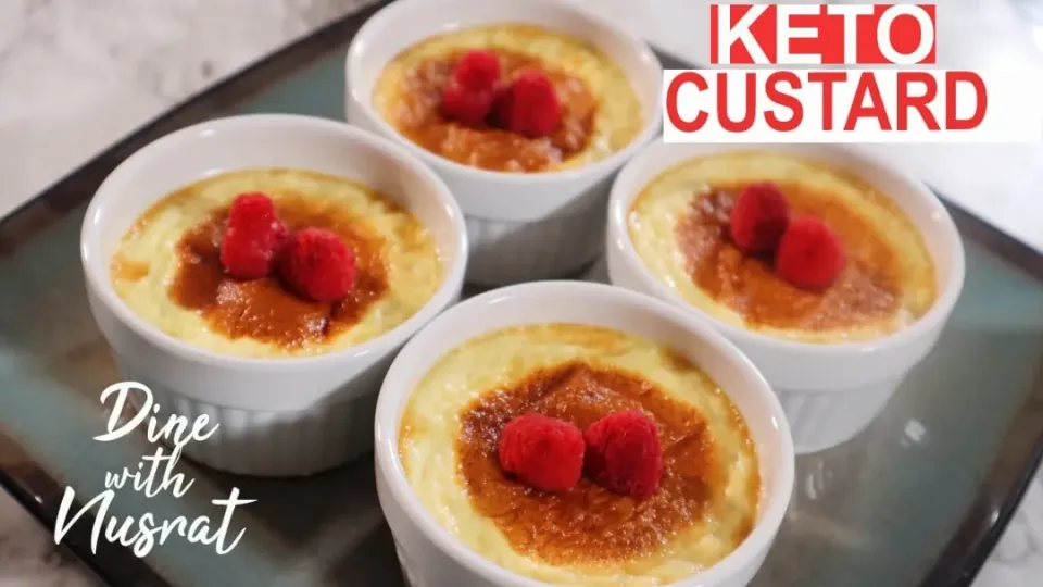 Keto Vanilla Custard ( Sugar Free )|Dine With Nusratさん