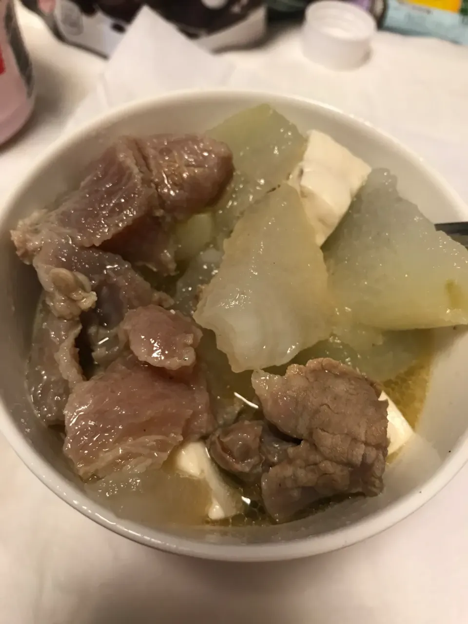 Snapdishの料理写真:冬瓜、木綿豆腐、牛すじスープ|Atsuko Munakataさん