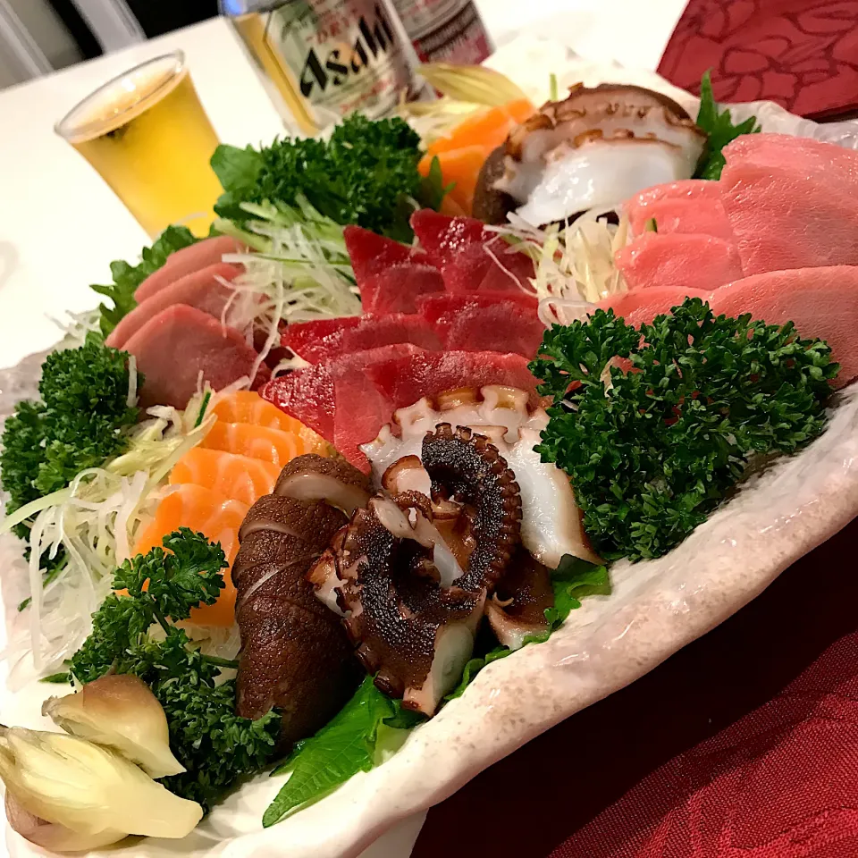 刺身3点盛り🐟🐙➰🍻|ナムナムさん