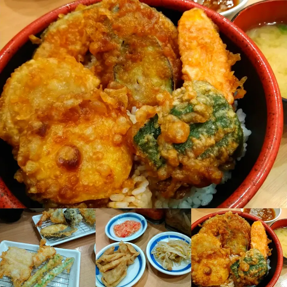 天ぷら一代☆野菜天丼、アスパラ天、鶏もも天|うたかた。さん