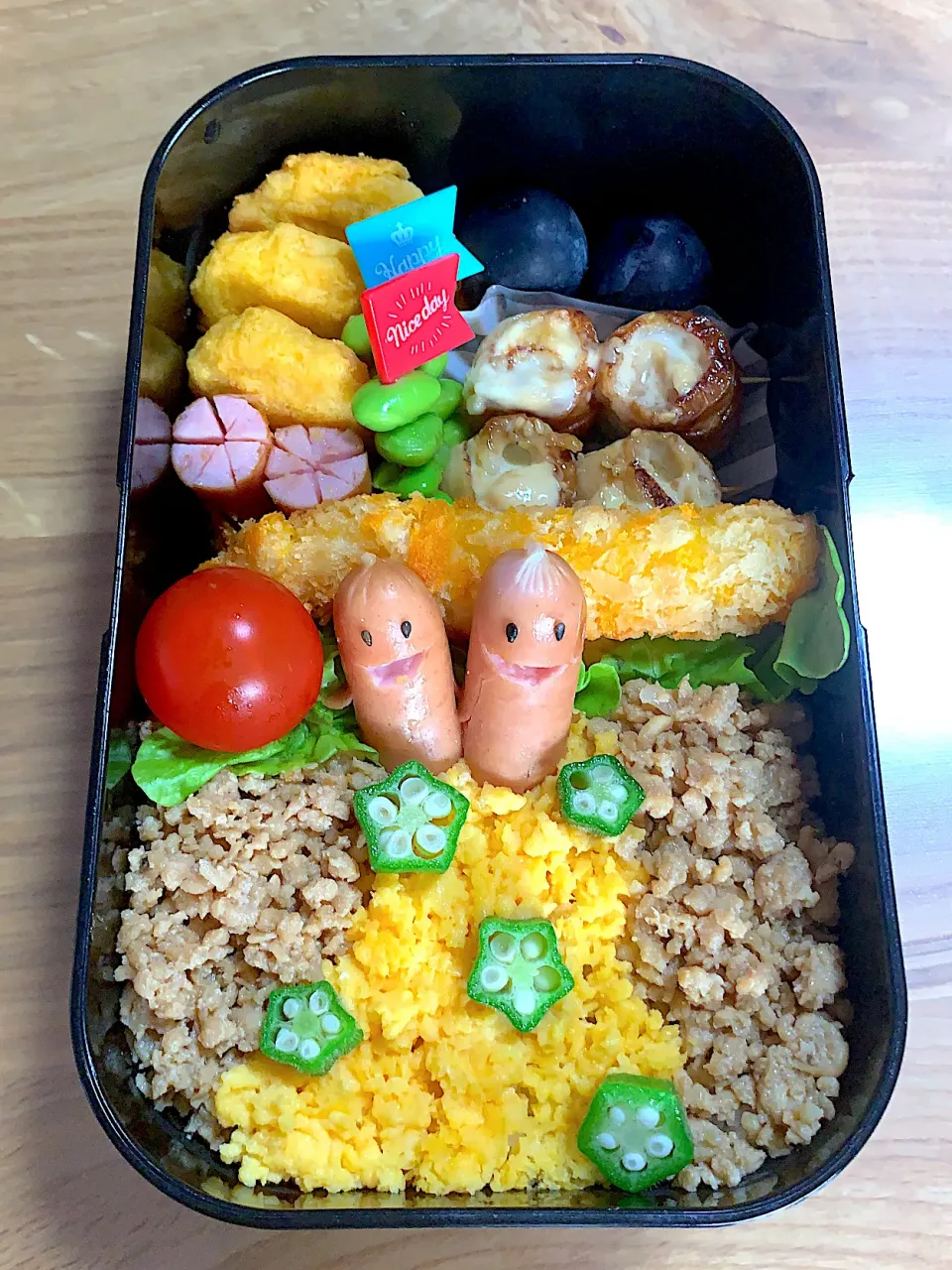 男子高校生のお弁当【二色弁当】|ゆちさん