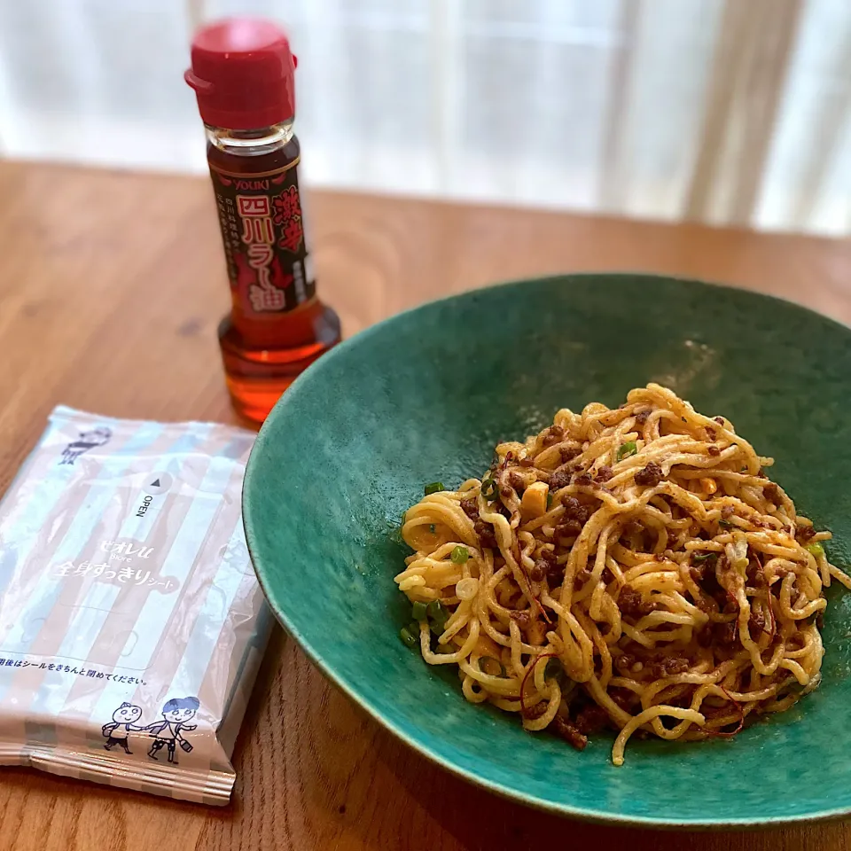 至高の汁なし担々麺×激辛四川ラー油の味変！×全身すっきりシートでスッキリ！！|yu papaさん