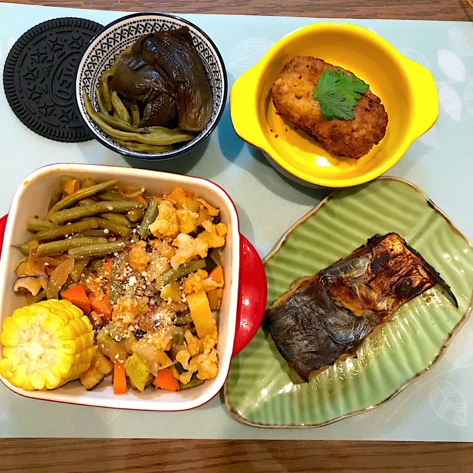 さわら最強漬　野菜オーブン焼き　自家製コロッケ|SERINOさん