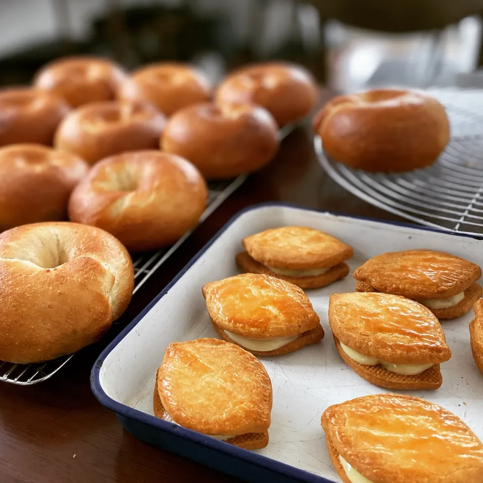 プレーンベーグル🥯とレモンバターサンド🍋|Mituさん